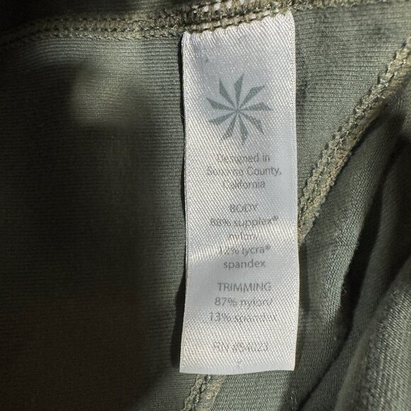 Athleta Compression Pants Womens XS Chaturanga Green Stretch Mesh Side Leg - Picture 6 of 8
